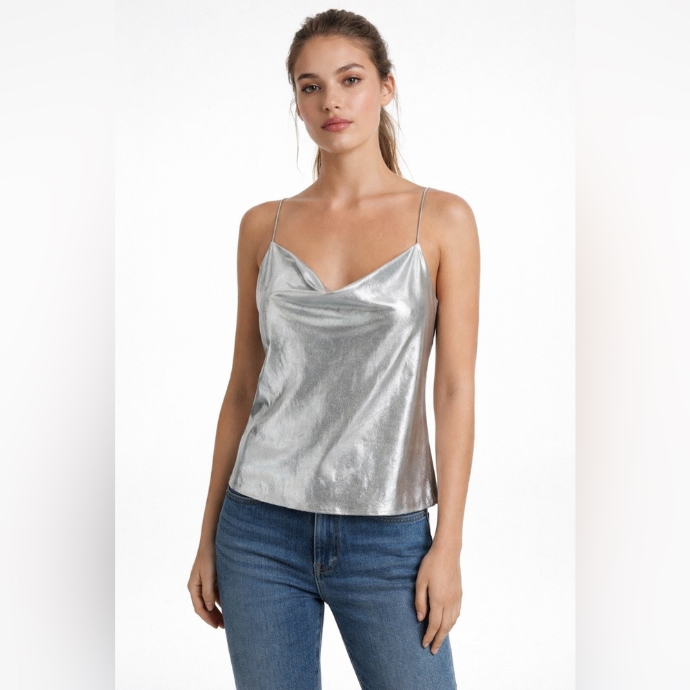Alice + Olivia Harmon Drapey Silk Tank/Size Medium